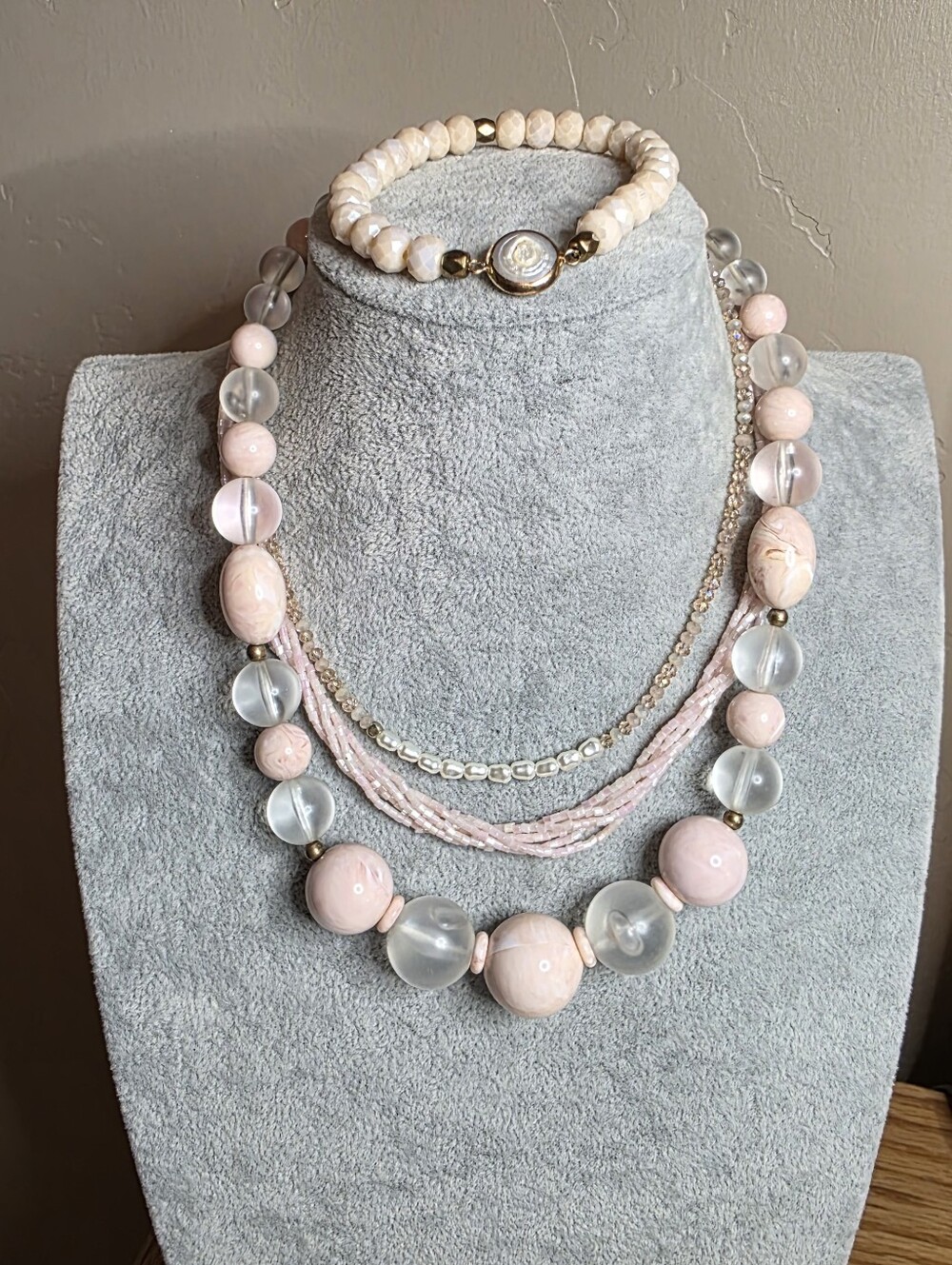 Pretty in Pink Jewelry Bundle- 3 Necklaces and 1 Bracelet